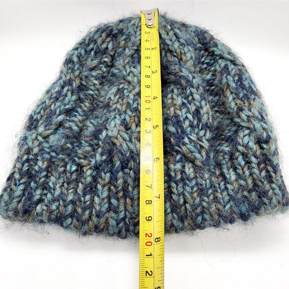 Cintelli e Galluzzo Blue Aplaca Wool Blend Knitted Beanie Hat Made in Italy OS - Picture 9 of 11